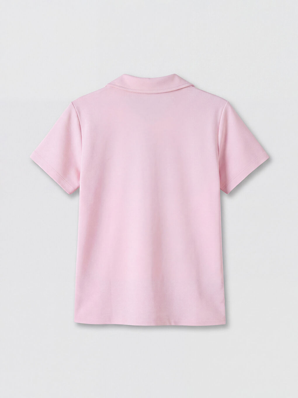 Pembe Polo Yaka Soft Touch Kadın Tişört-1