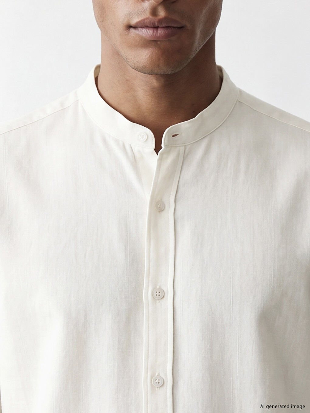 Regular Fit Grandad Collar Men's Shirt-2