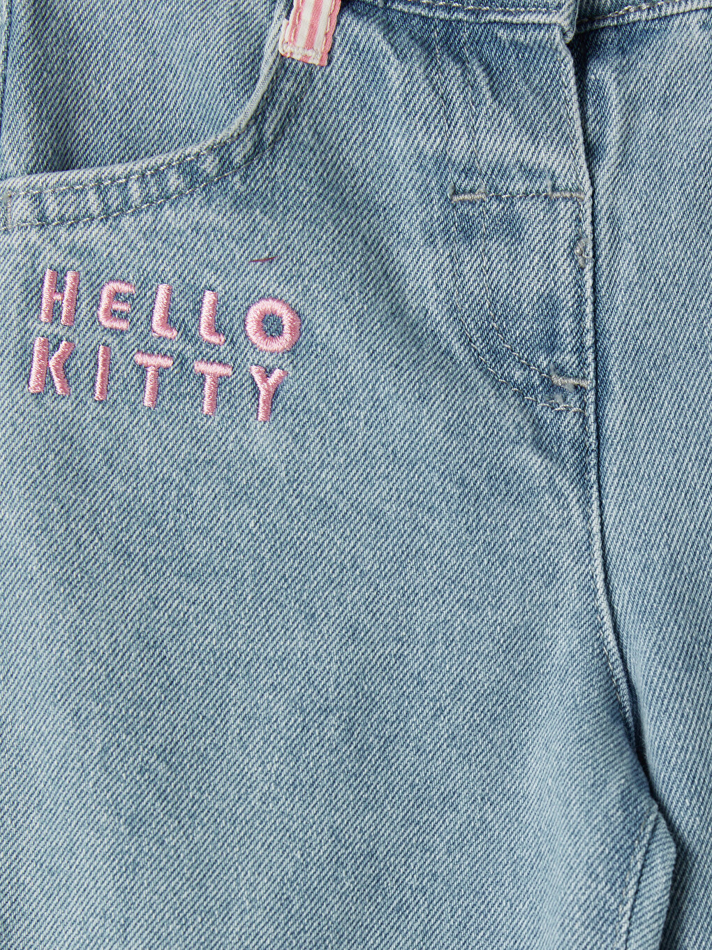 Mavi Hello Kitty Baskılı Kız Çocuk Jean Pantolon-1