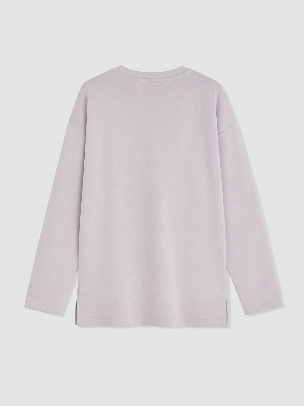 Lila Nakışlı Oversize Soft Touch Kadın Tunik-1