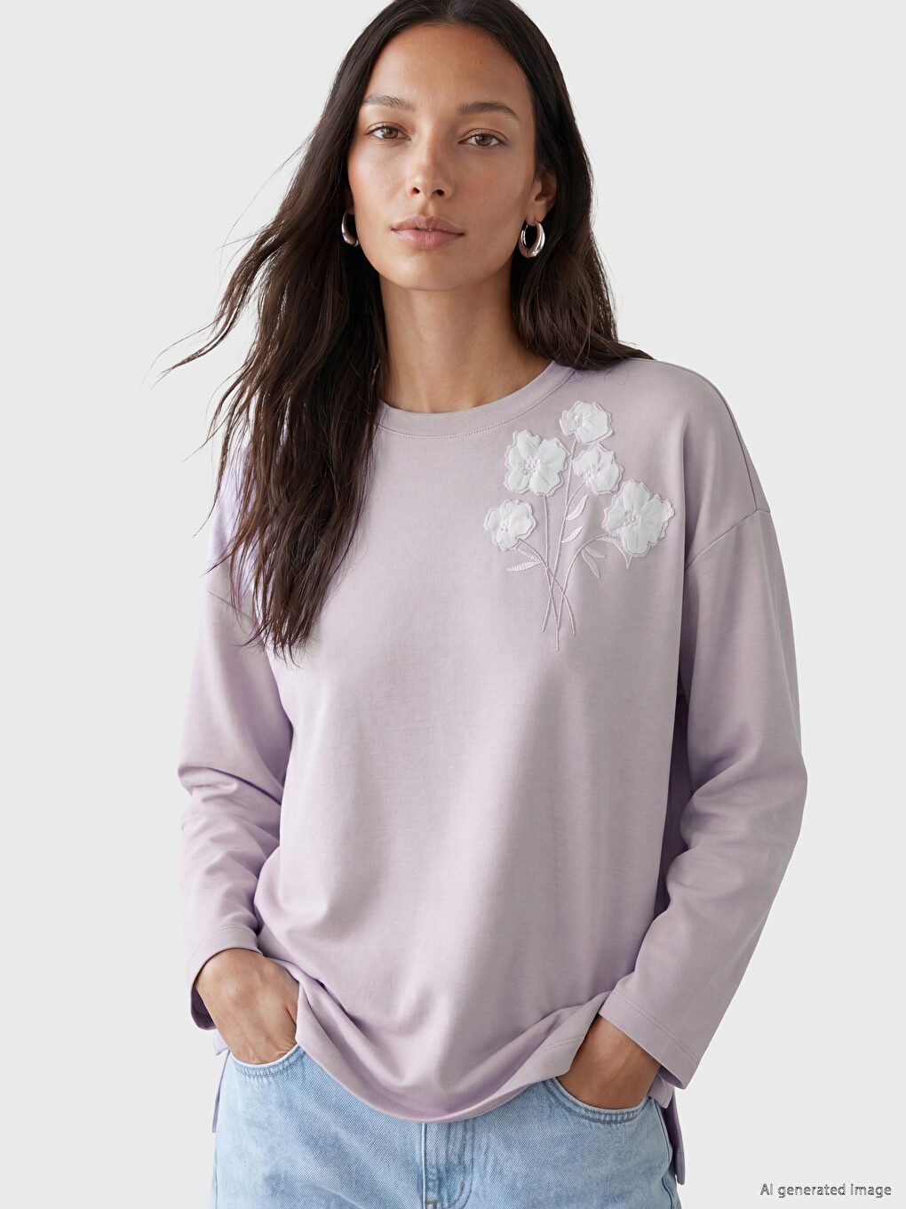 Embroidered Oversize Soft Touch Women's Tunic