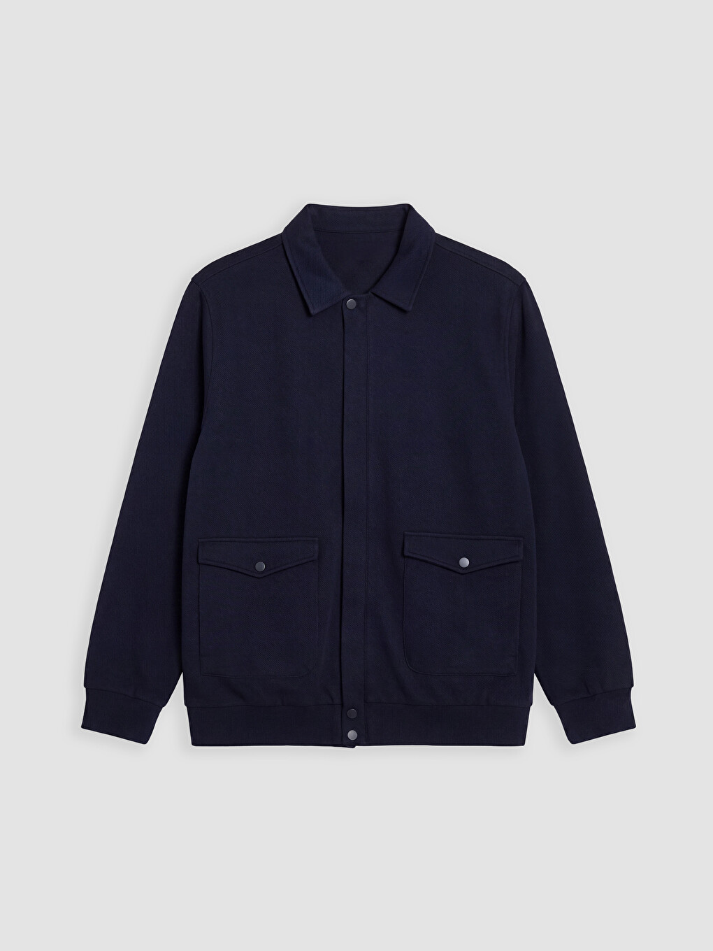 İndigo Polo Yaka Erkek Fermuarlı Sweatshirt-4