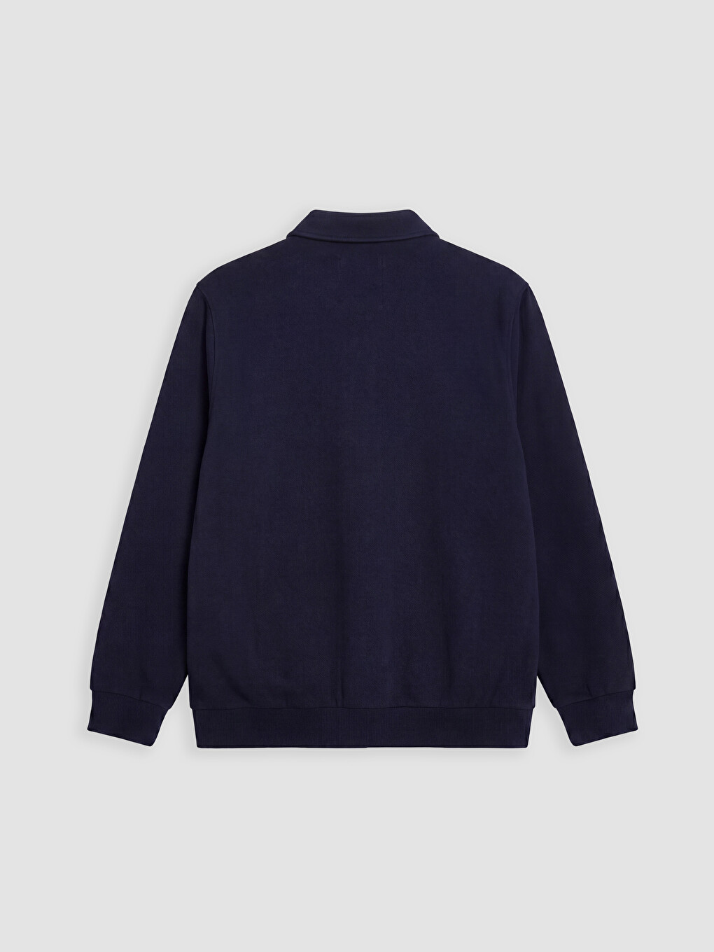 İndigo Polo Yaka Erkek Fermuarlı Sweatshirt-5