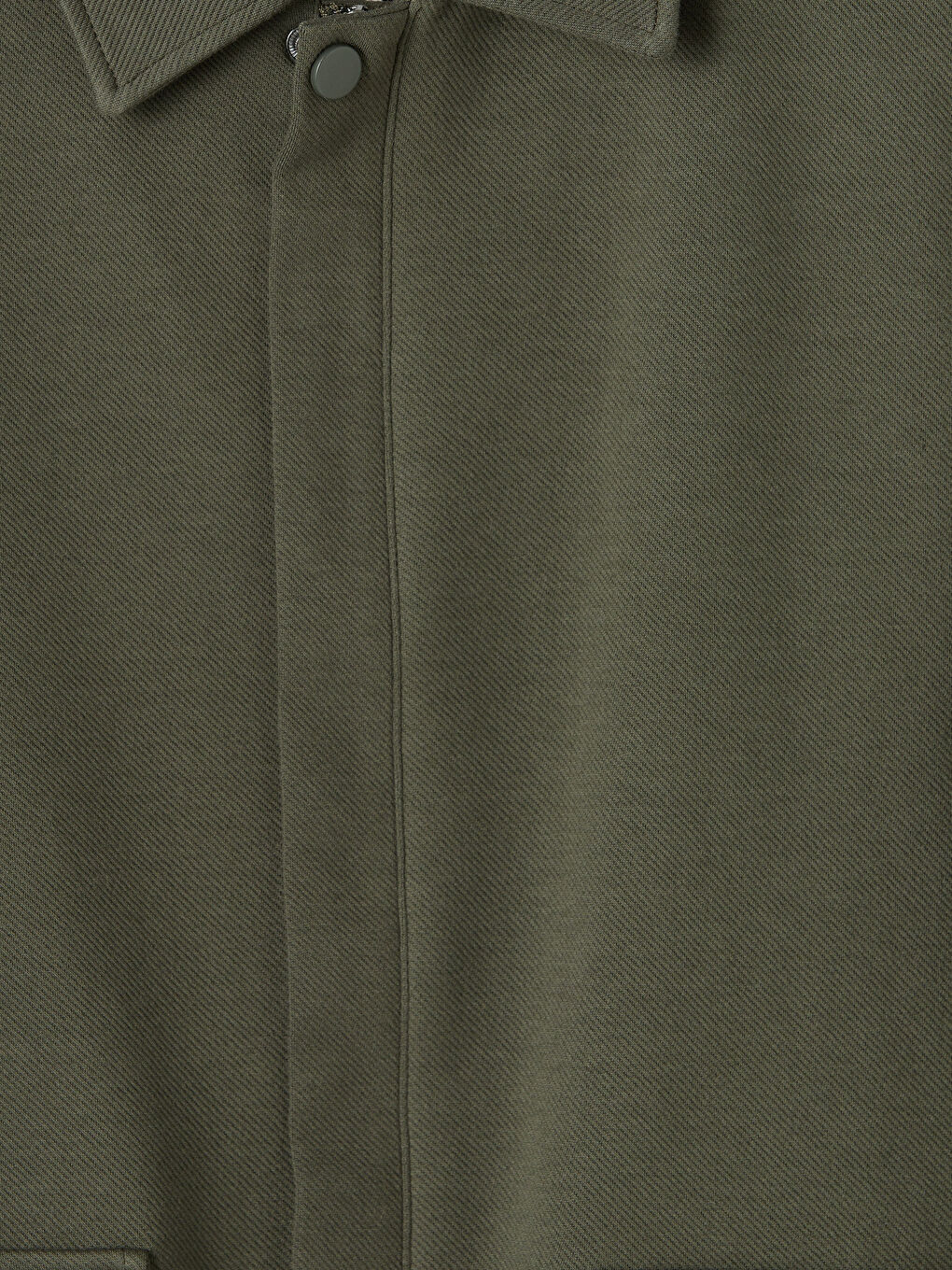 Haki Polo Yaka Erkek Fermuarlı Sweatshirt-2