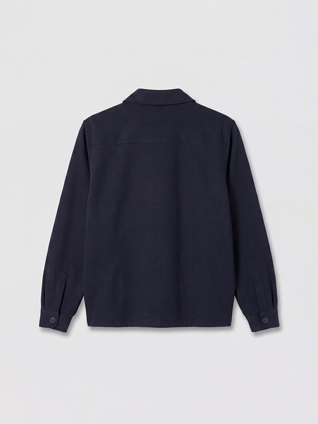 Lacivert Polo Yaka Erkek Fermuarlı Sweatshirt-1