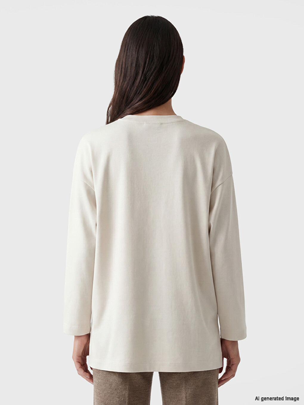 Okrugli Izrez Mekani Dodir Ukrašena Bluza-3