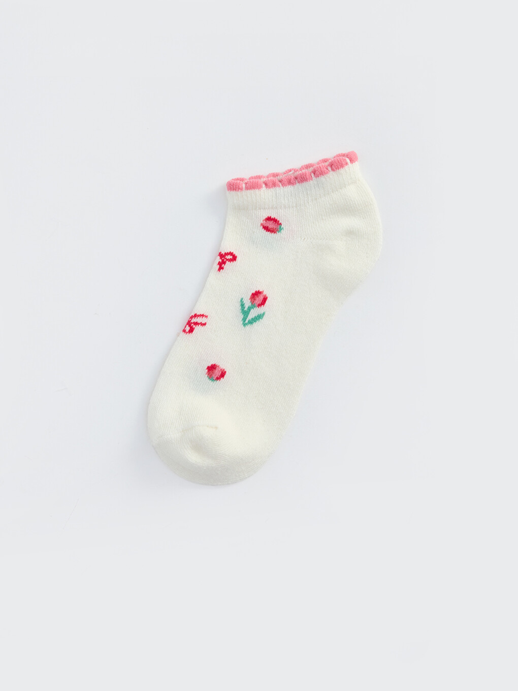 Patterned Girls' Trainer Socks 5 Pack-1