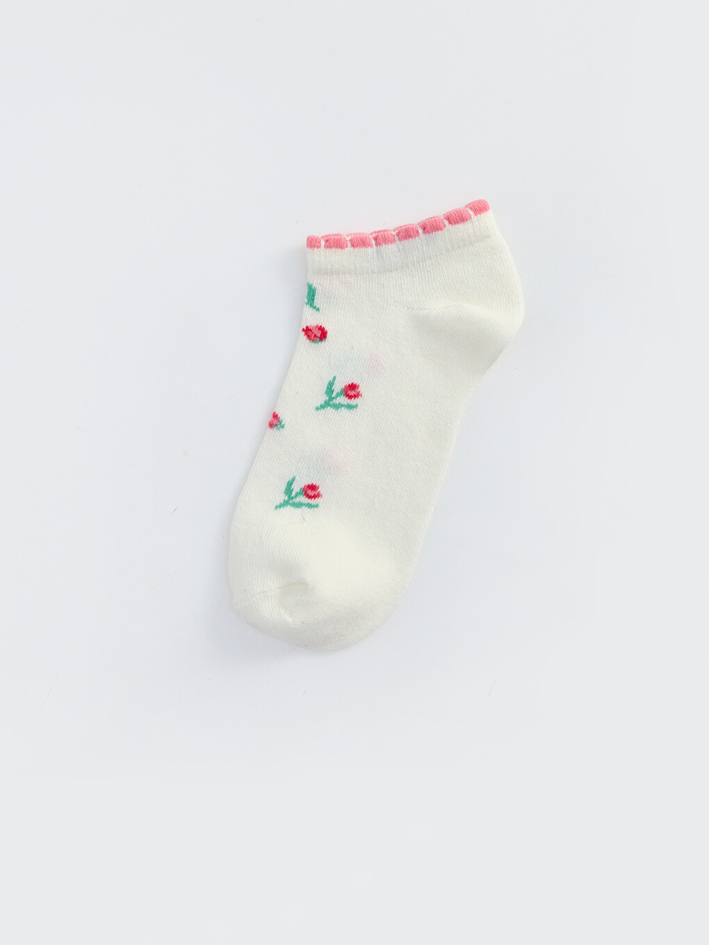 Patterned Girls' Trainer Socks 5 Pack-5
