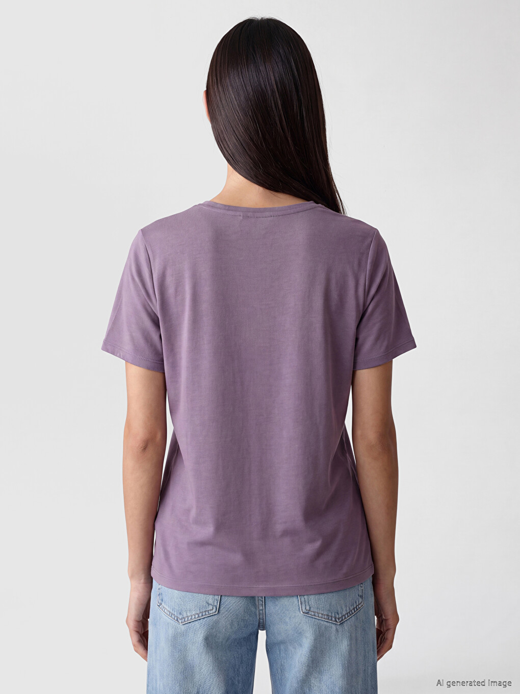V Neck Modal Blend Women's T-shirt-3