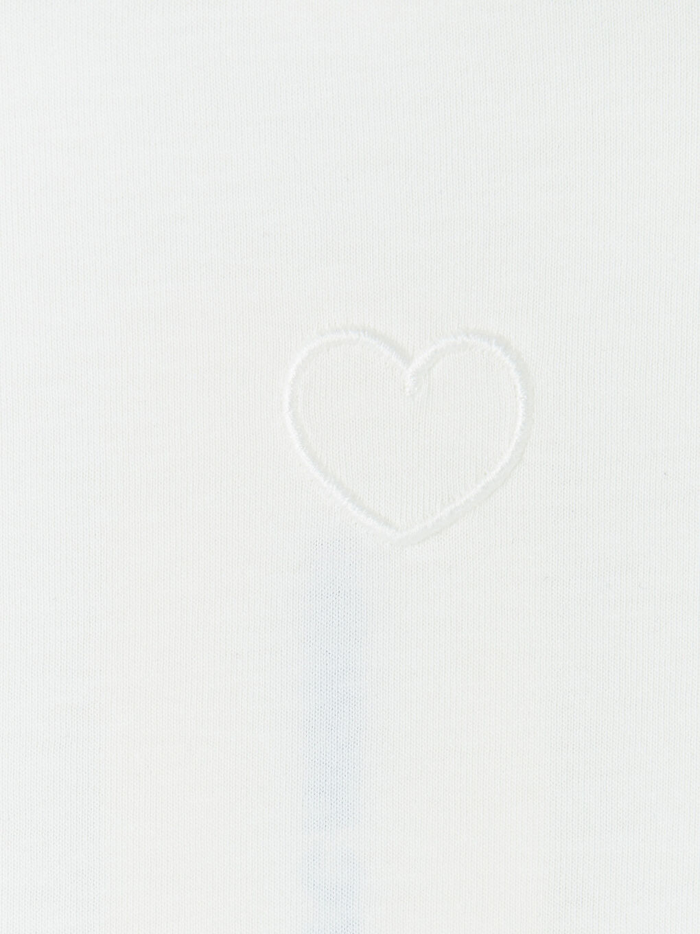 Beyaz Bisiklet Yaka Nakışlı Kız Çocuk Tişört-2