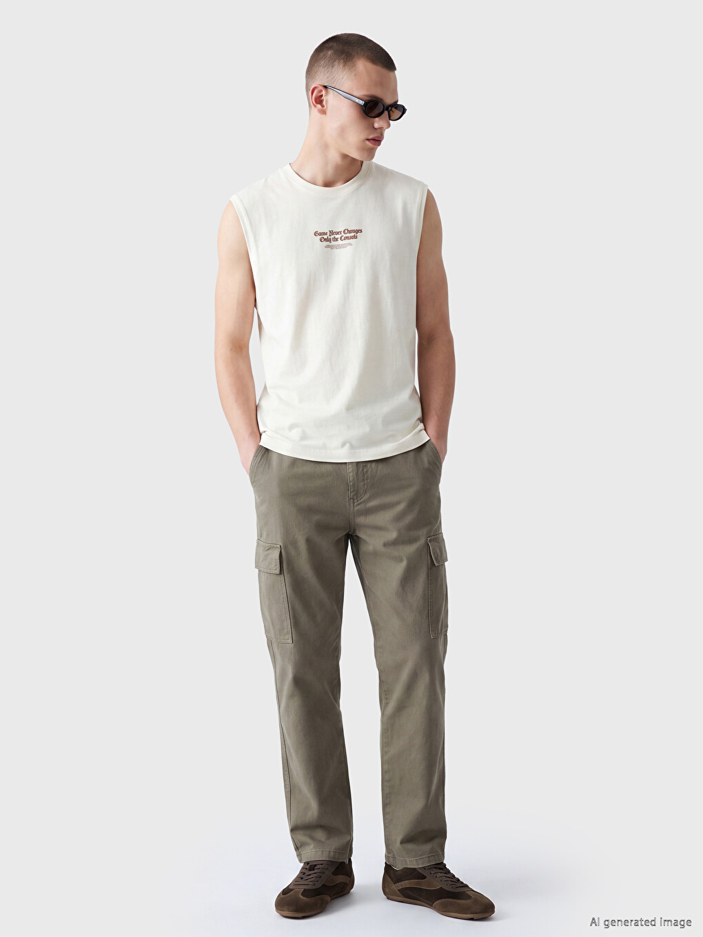 Crew Neck Printed Men's Sleeveless T-shirt-1