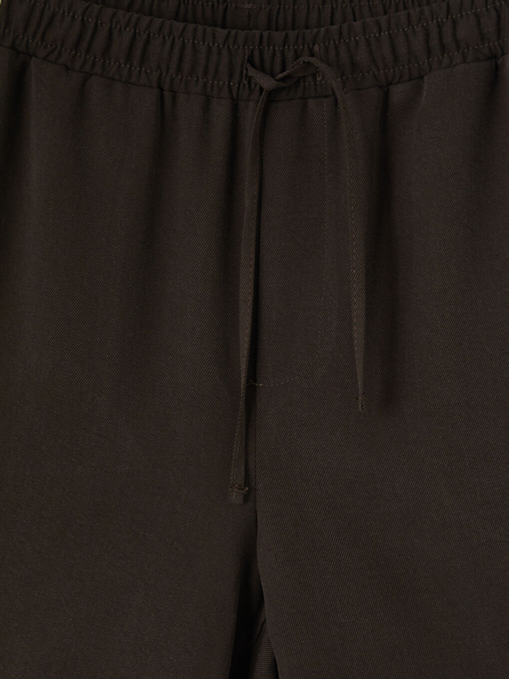 Kahverengi Beli Lastikli Geniş Paça Kadın Pantolon-2