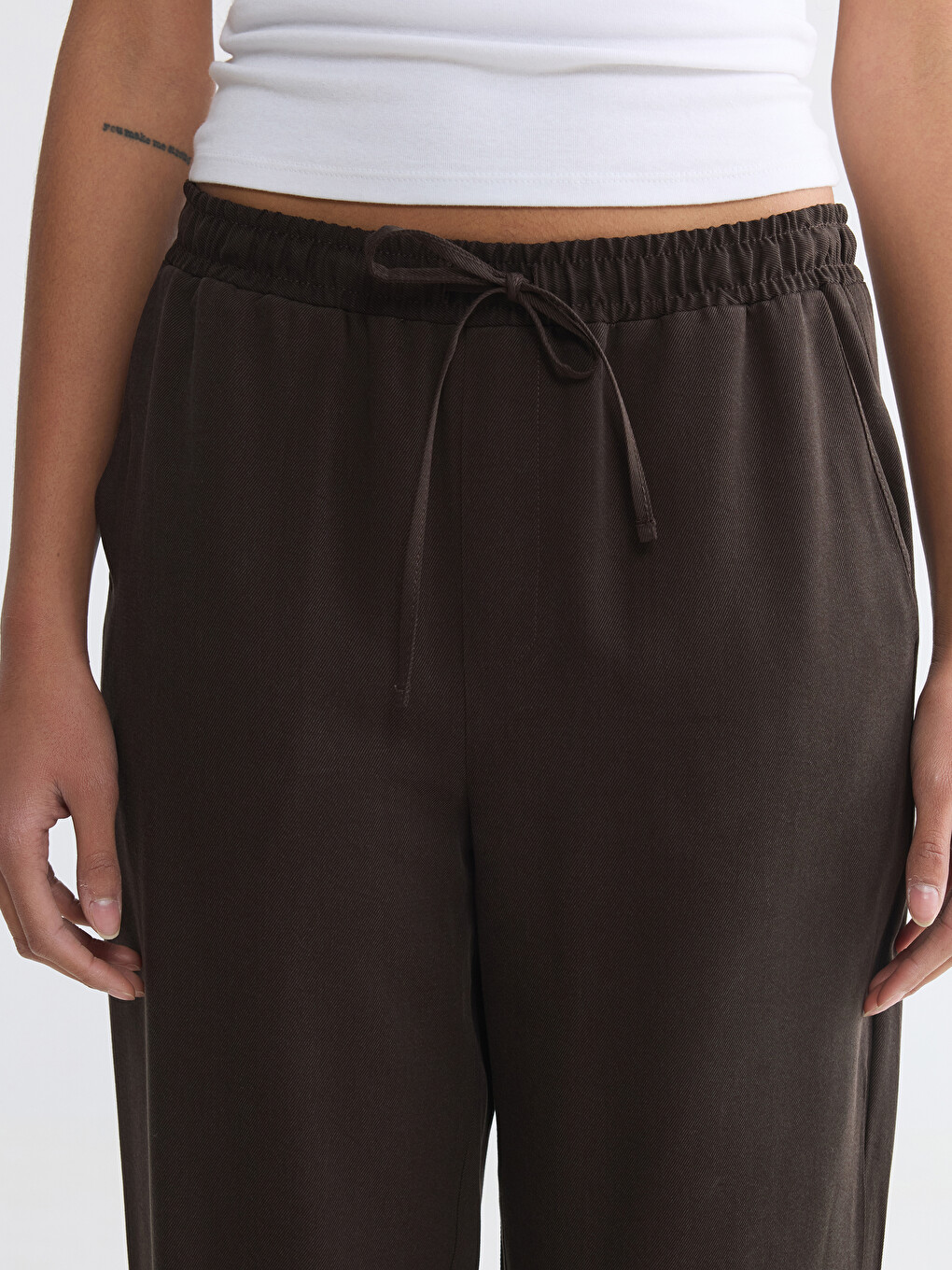 Elastic Waist Wide Leg Women's Trousers-2