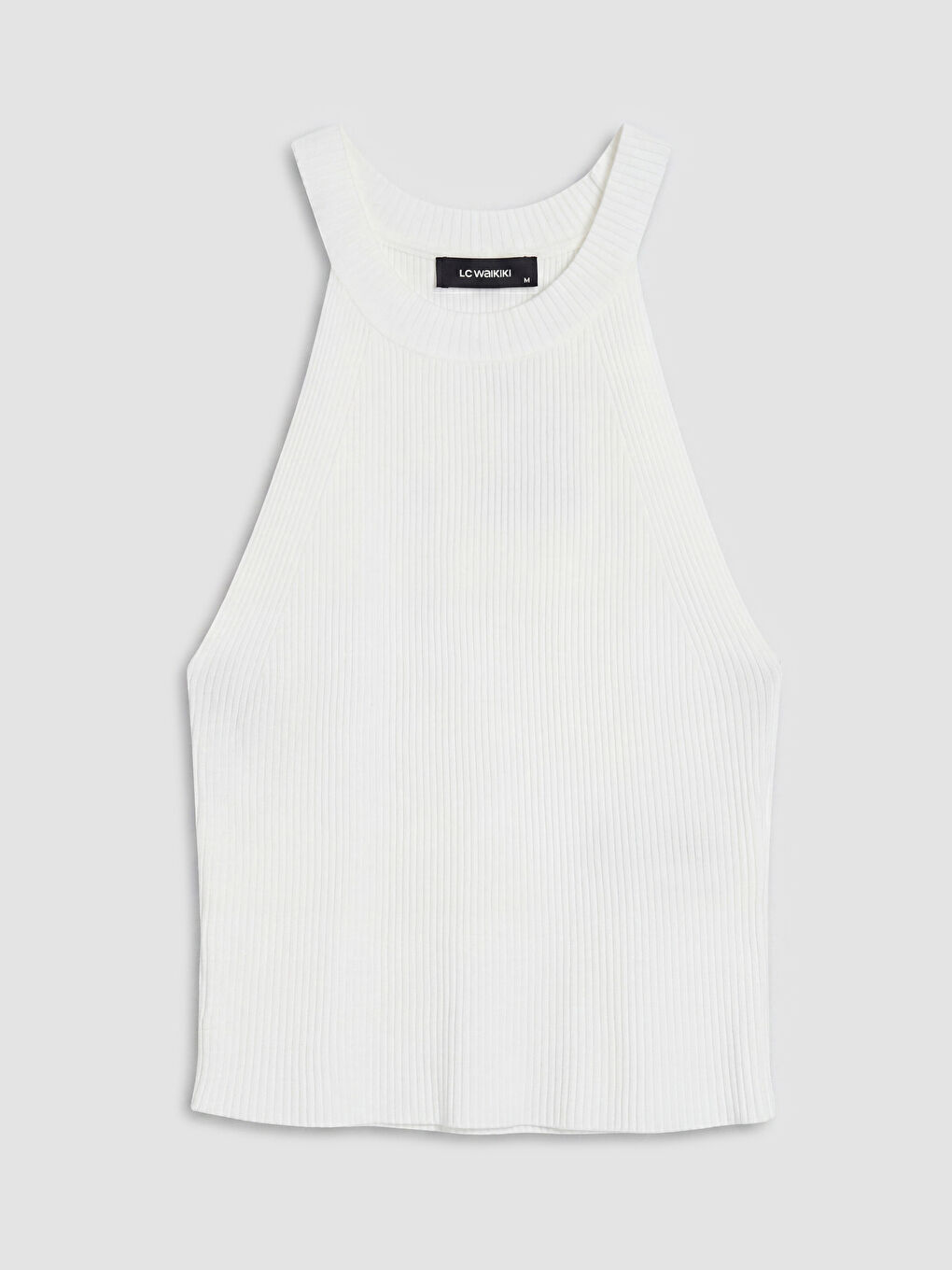 Ekru Halter Yaka Kadın Triko Atlet