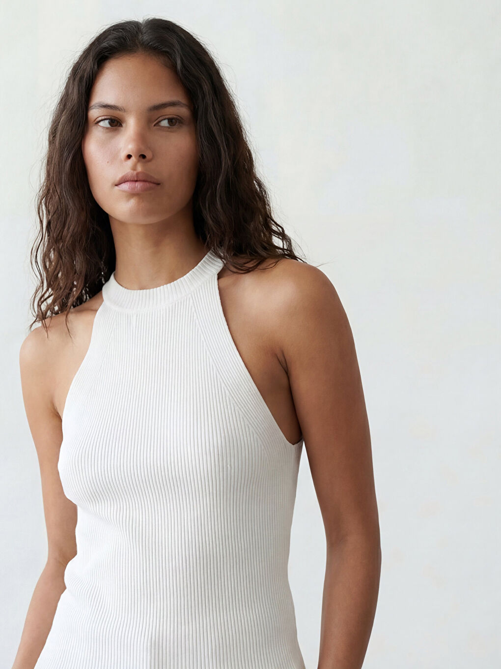 Halter Neck Women's Knitwear Tank Top