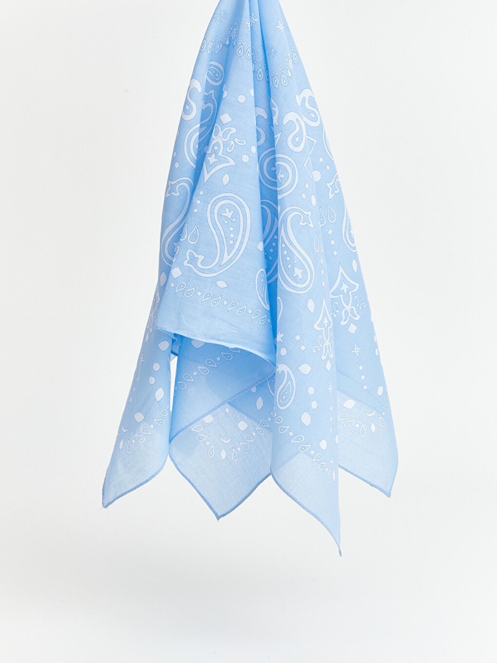 Mavi Desenli Kadın Bandana-1