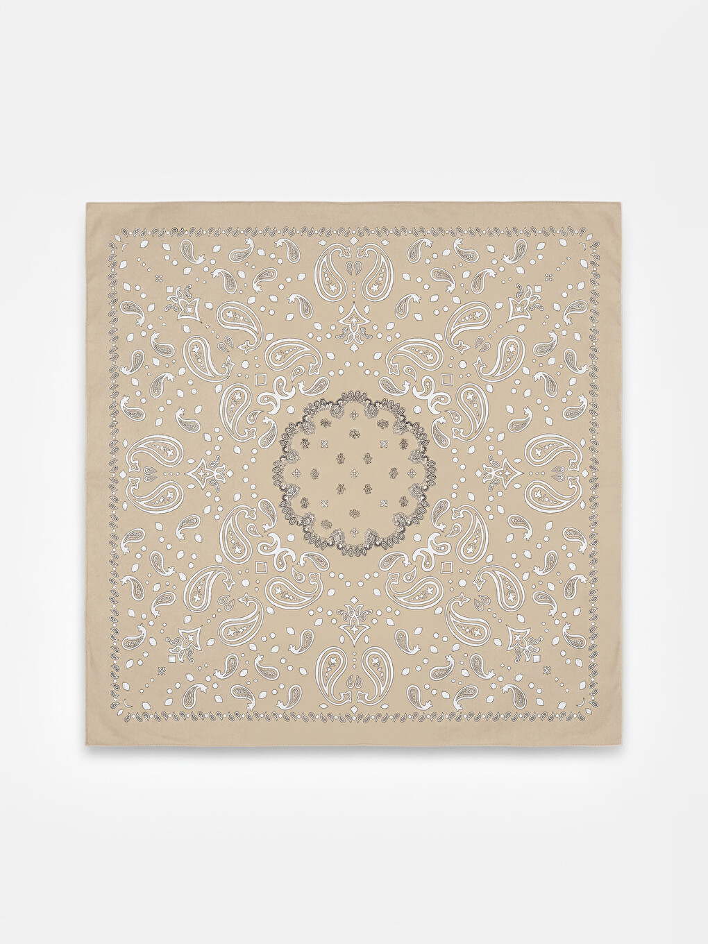 Bej Desenli Kadın Bandana-2