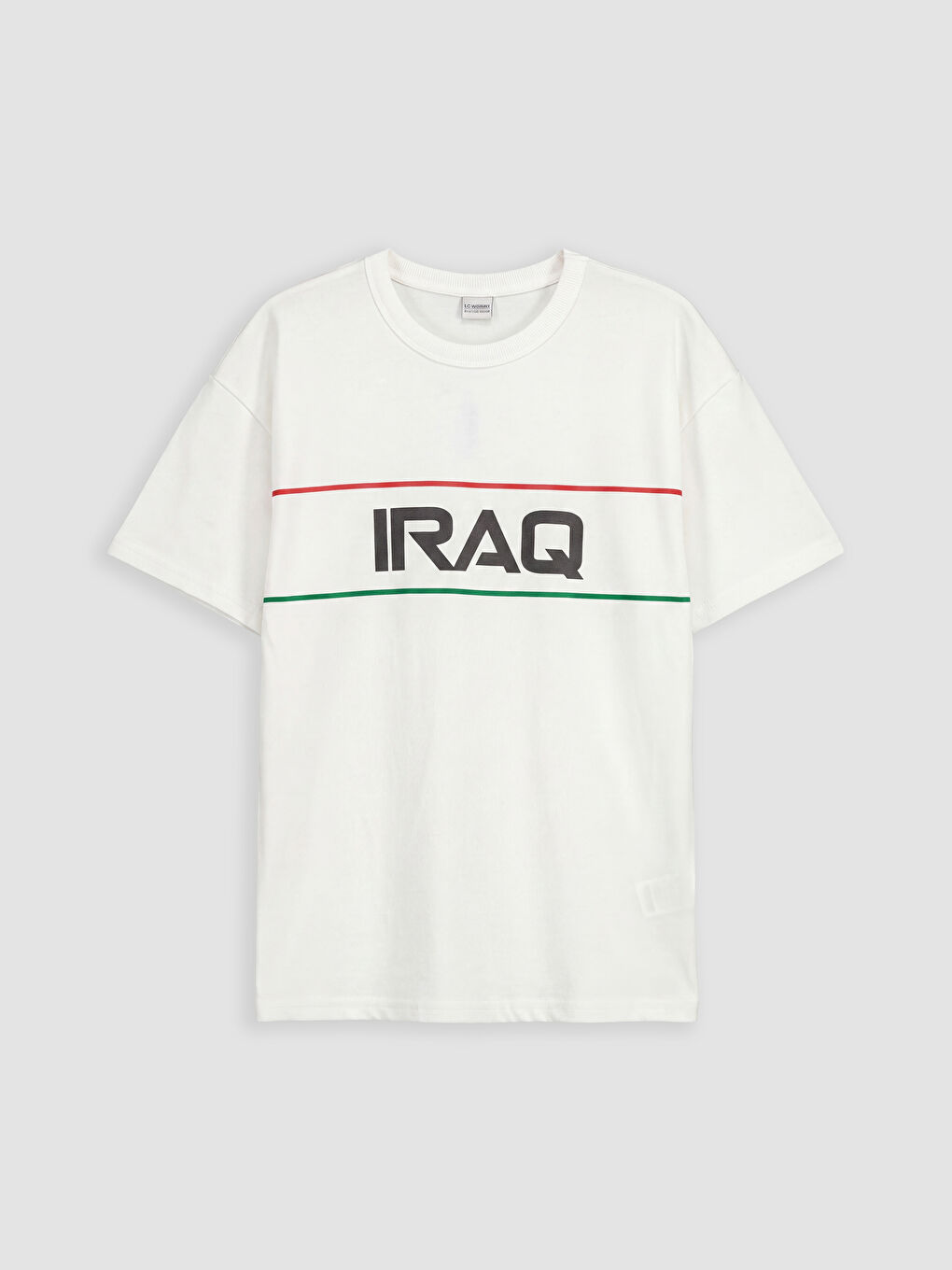 Beyaz Bisiklet Yaka Irak Baskılı Erkek Çocuk Tişört