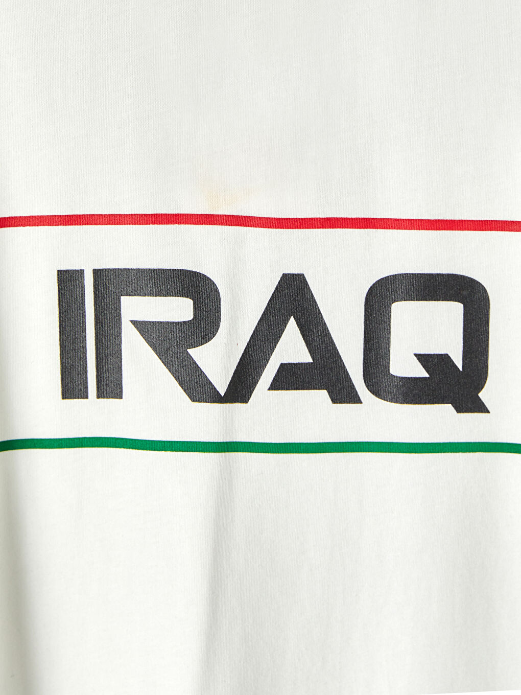 Beyaz Bisiklet Yaka Irak Baskılı Erkek Çocuk Tişört-2