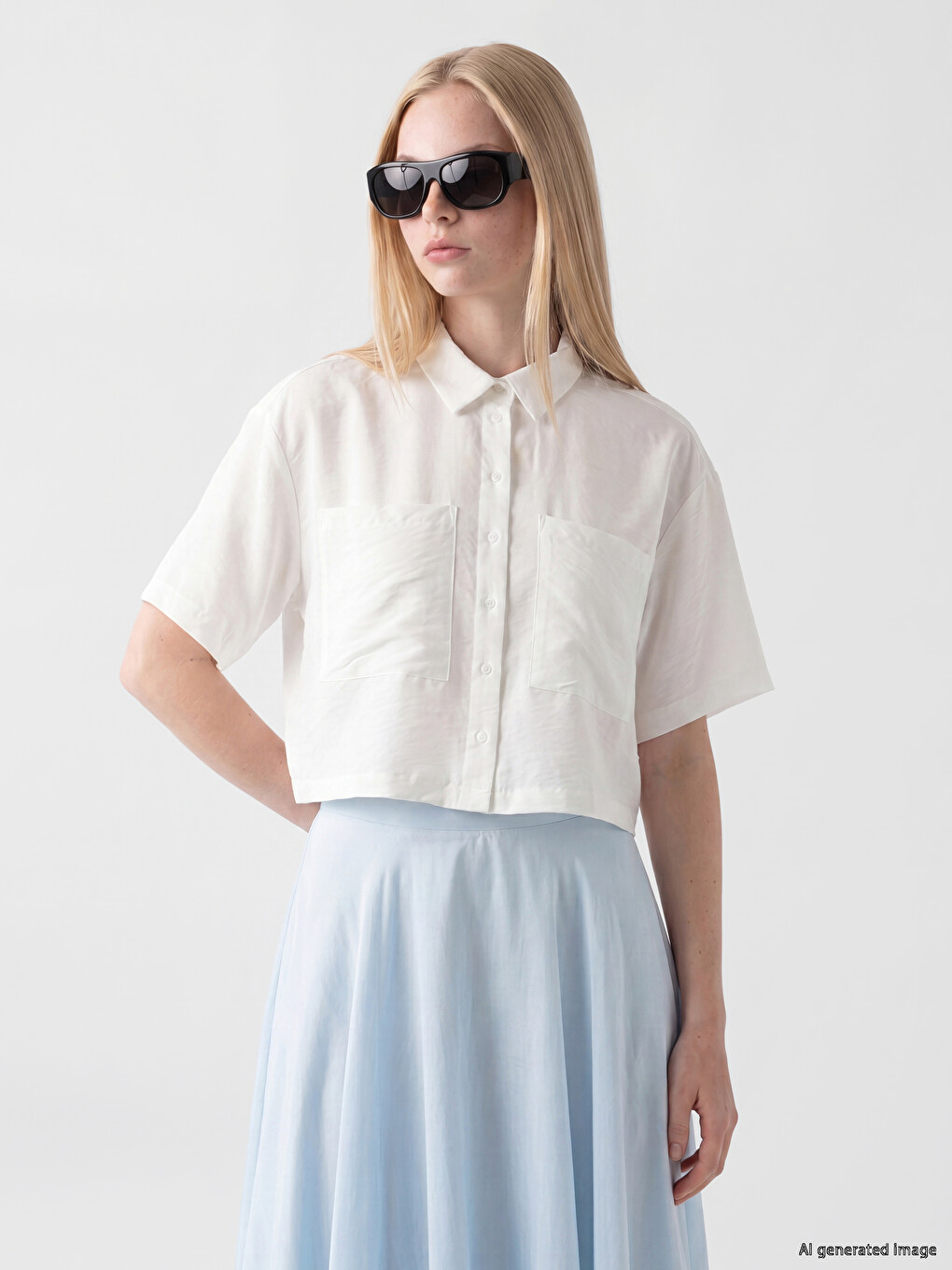 Oversize Women's Crop Shirt