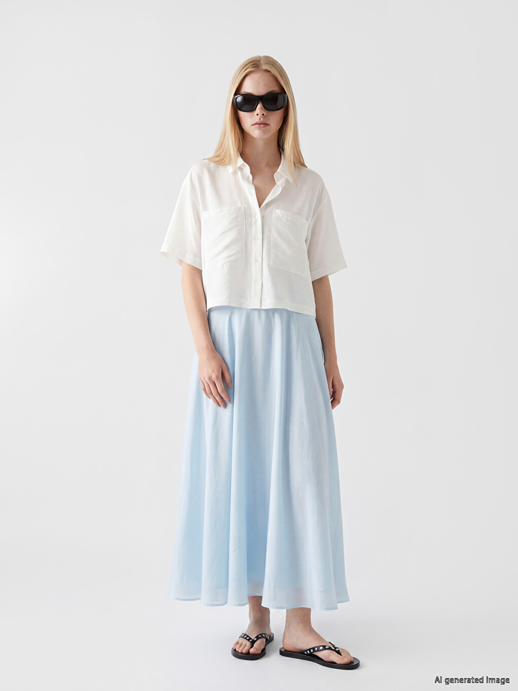 Oversize Women's Crop Shirt-1