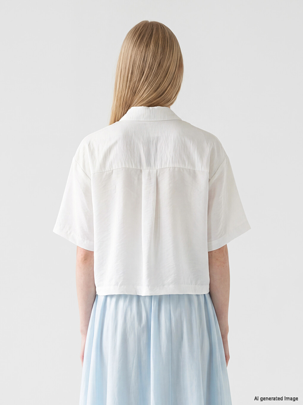 Oversize Women's Crop Shirt-3