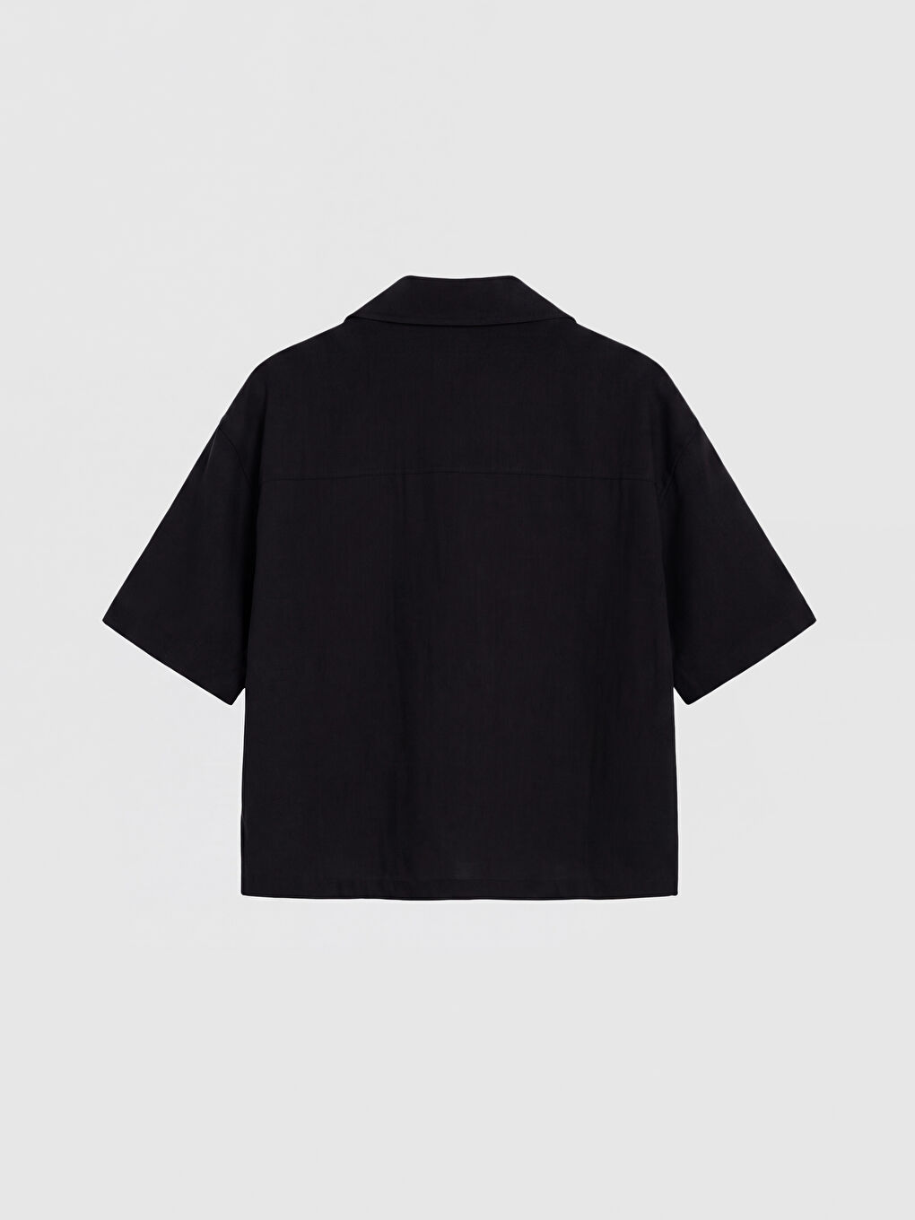 Siyah Loose Fit Erkek Gömlek-5