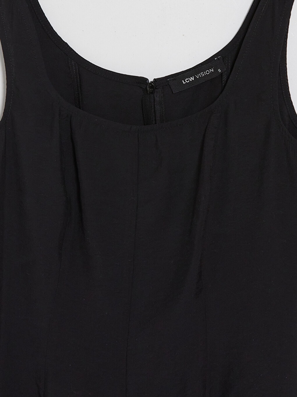 Square Neck Lace Detailed Modal Blend Dress-6