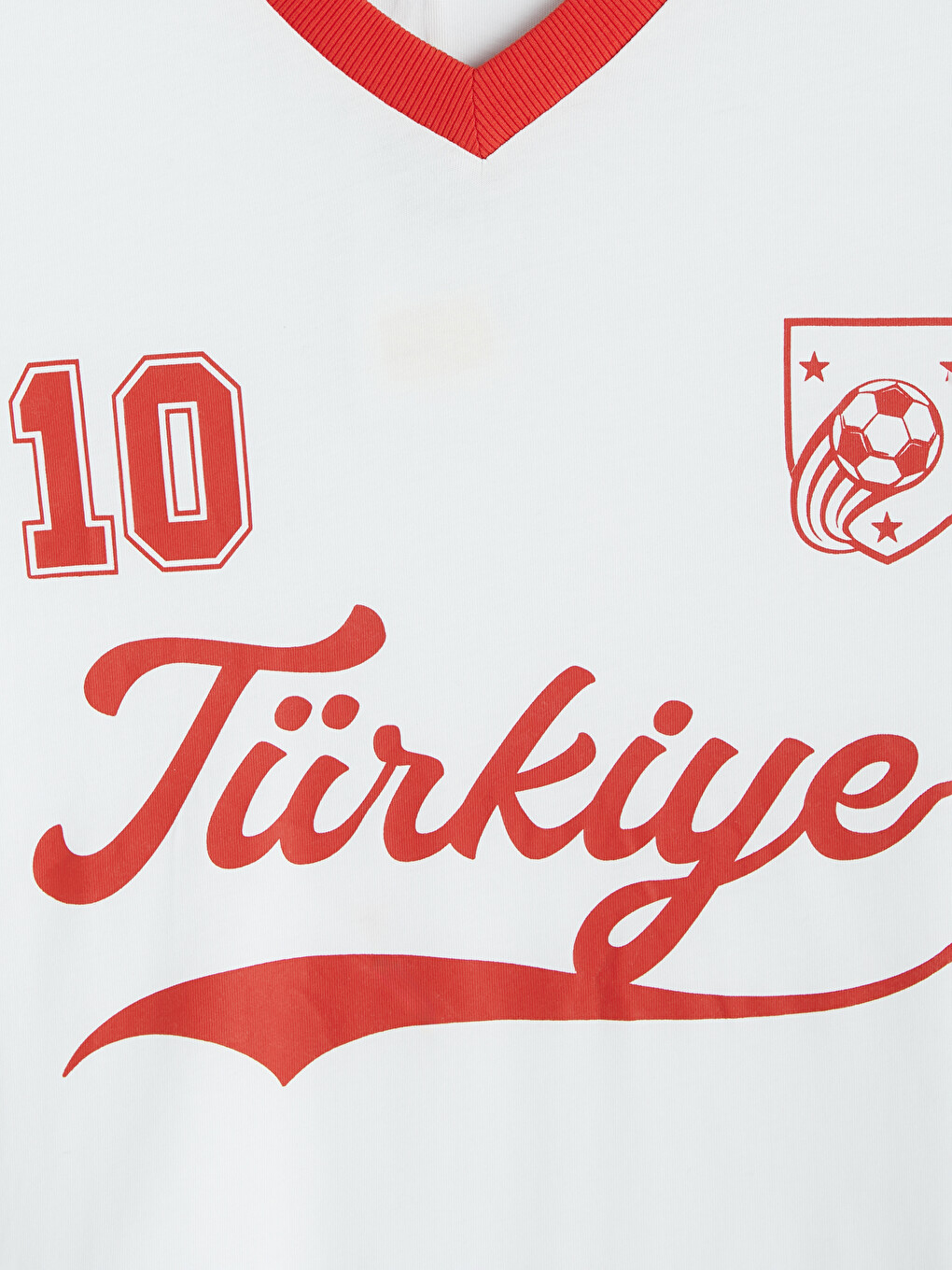 Beyaz Türkiye Baskılı Oversize Kadın Tişört-1