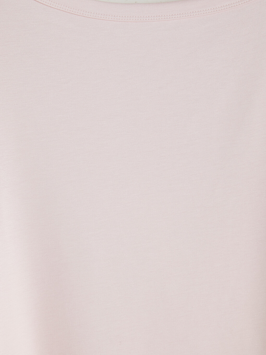 Pembe Kayık Yaka Oversize Soft Touch Kadın Tişört-2
