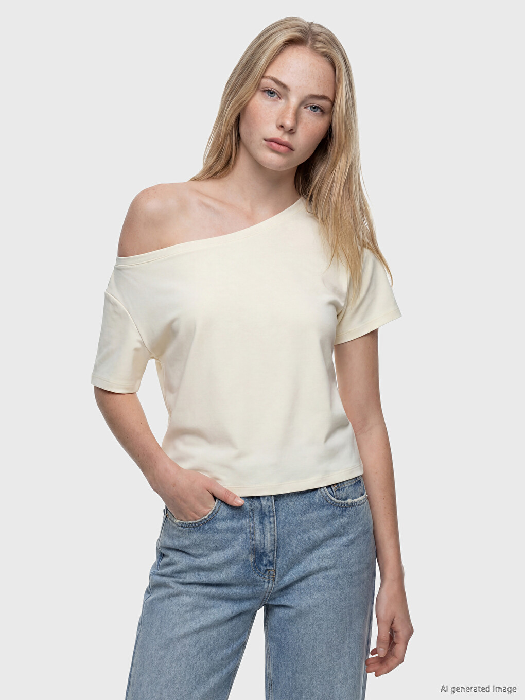 Slash Neck Oversize Soft Touch Women's T-Shirt-1