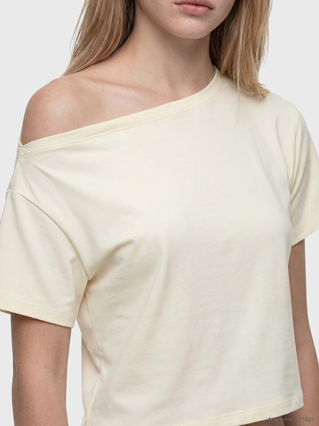 Slash Neck Oversize Soft Touch Women's T-Shirt-2