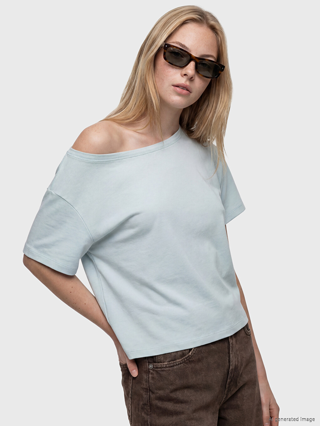 Slash Neck Oversize Soft Touch Women's T-Shirt-1