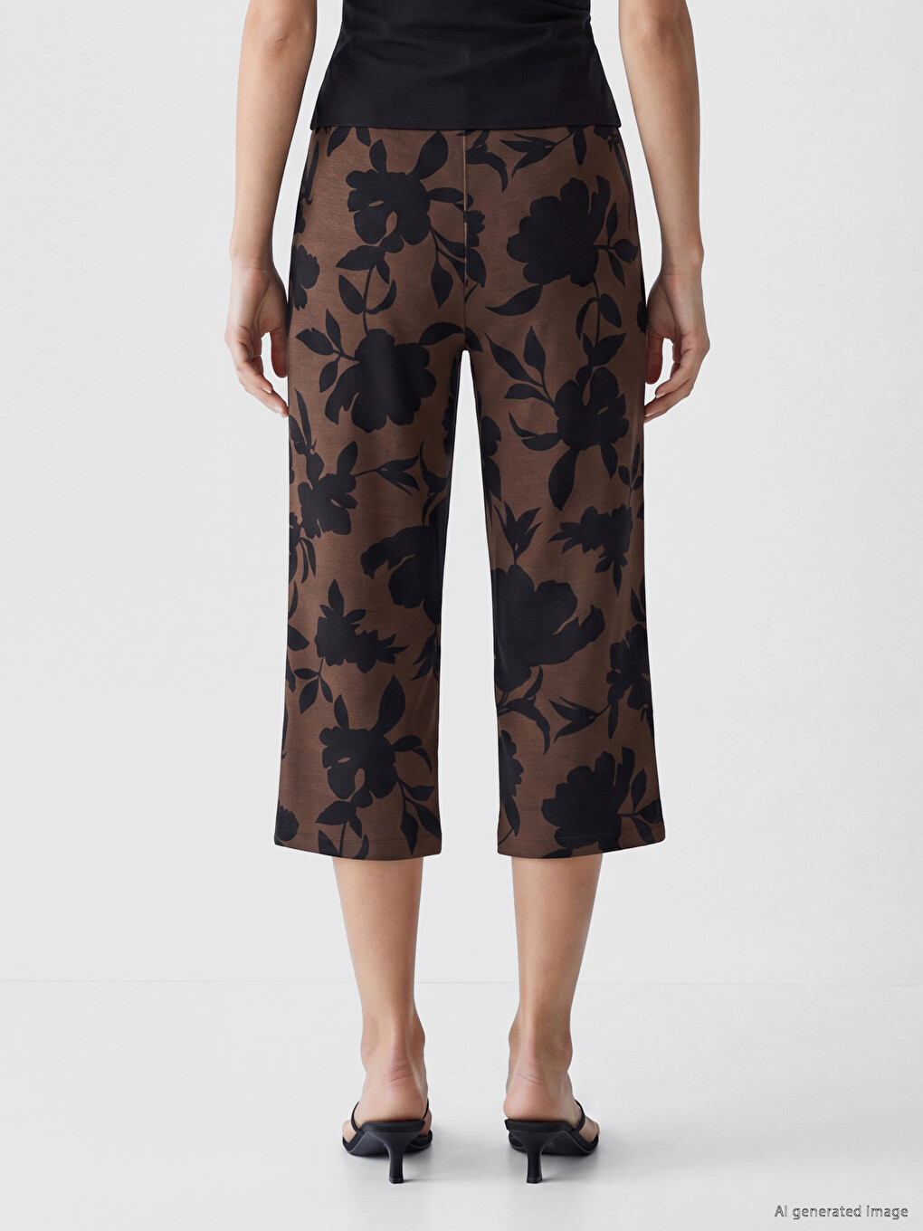 Elastic Waist Patterned Women's Capri-3