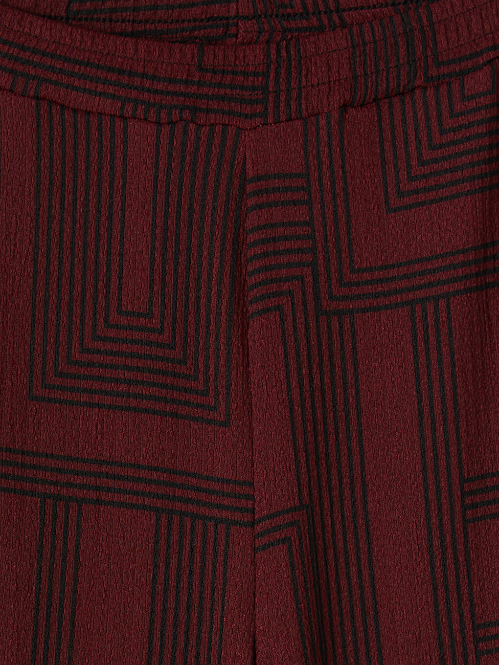 Elastic Waist Geometric Patterned Women's Trousers-5