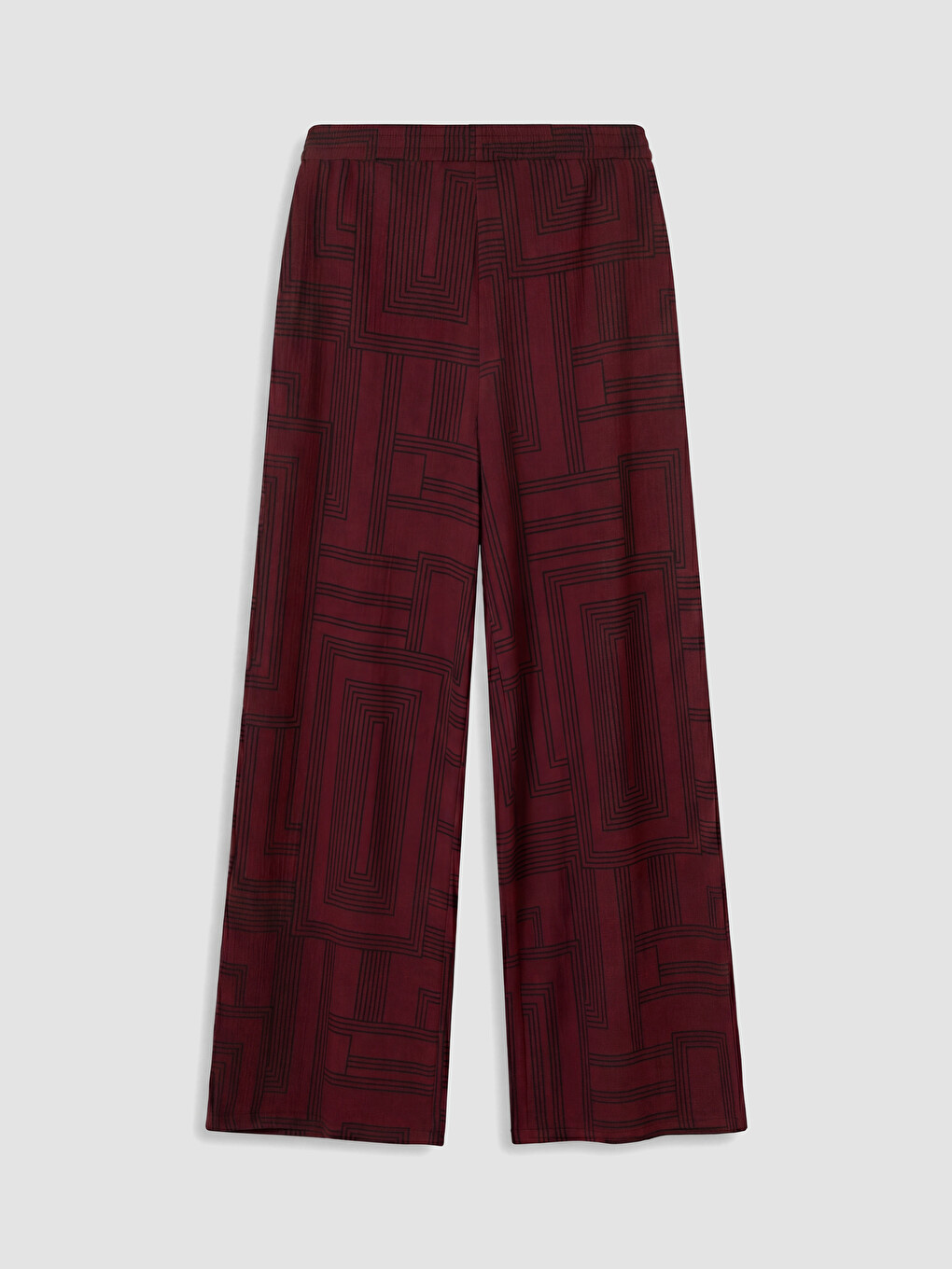Elastic Waist Geometric Patterned Women's Trousers-6