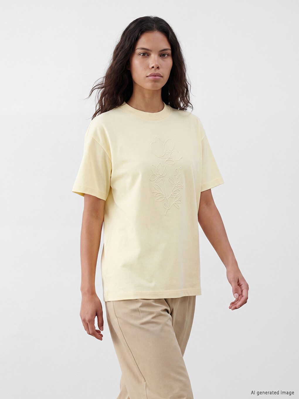 Embroidered 100% Cotton Women's T-Shirt
