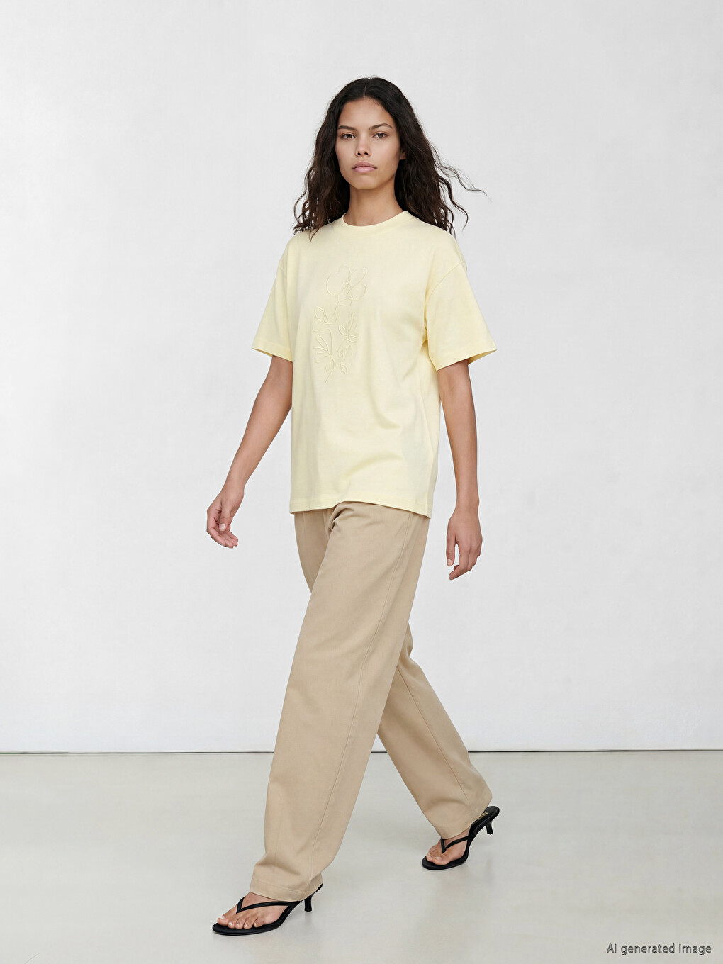 Embroidered 100% Cotton Women's T-Shirt-1