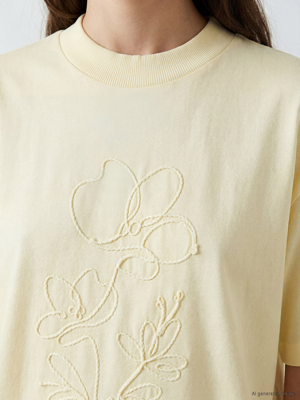 Embroidered 100% Cotton Women's T-Shirt-2