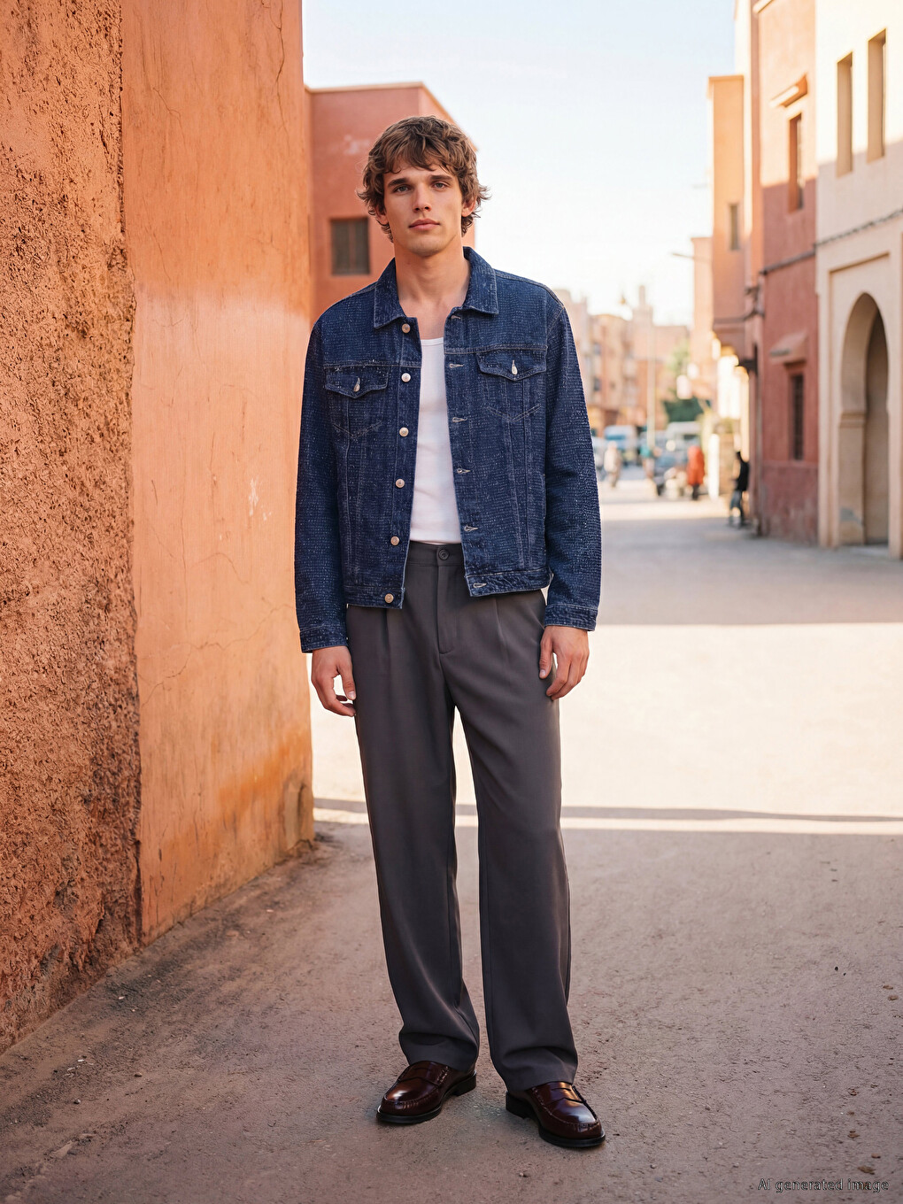 Lacivert Regular Fit Erkek Jean Ceket-1