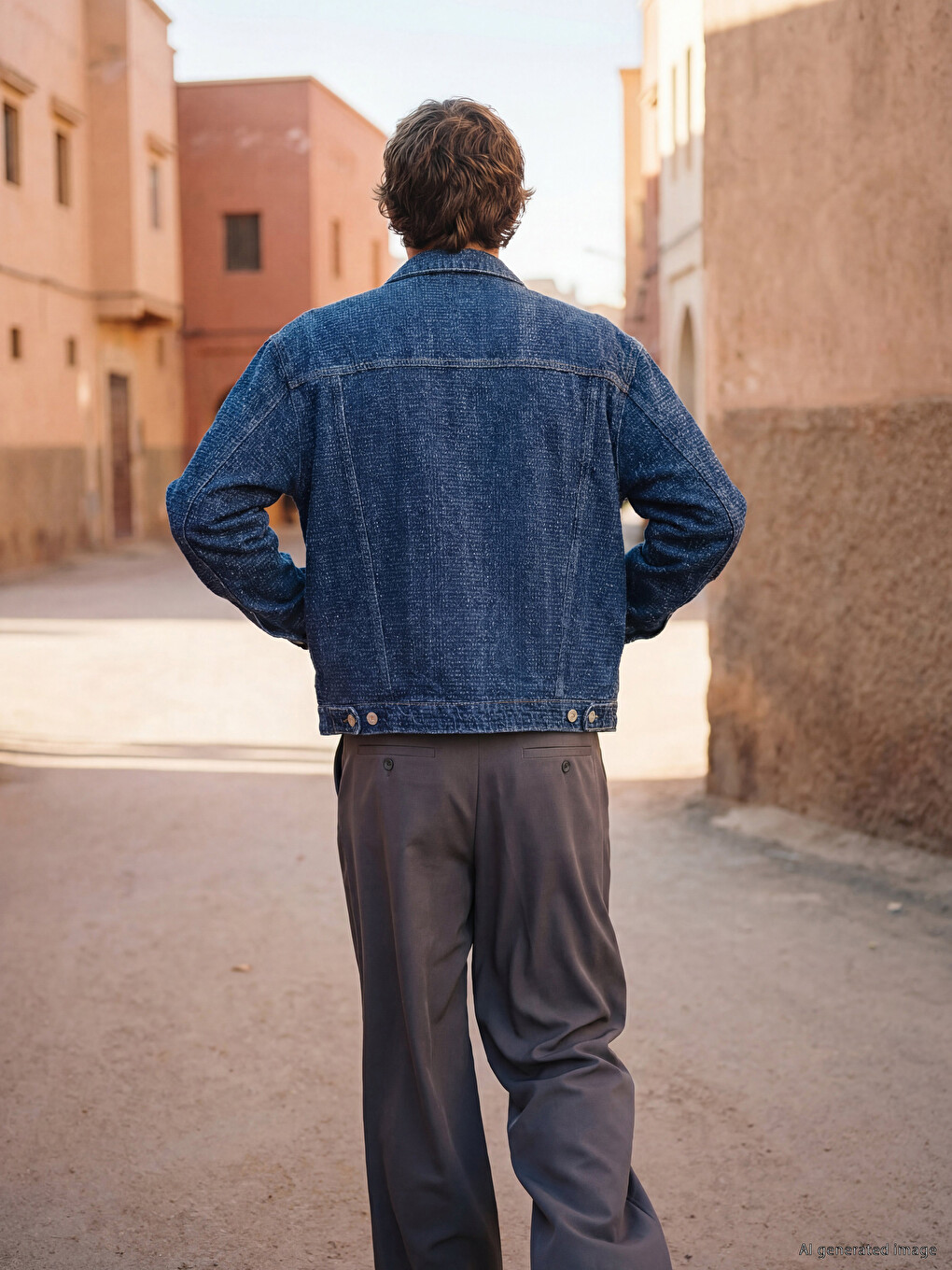 Lacivert Regular Fit Erkek Jean Ceket-3
