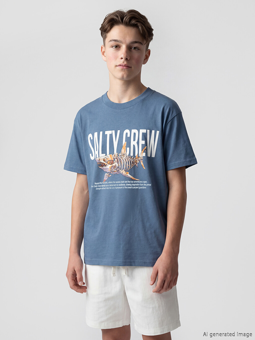 Crew Neck Printed Boys' T-shirt
