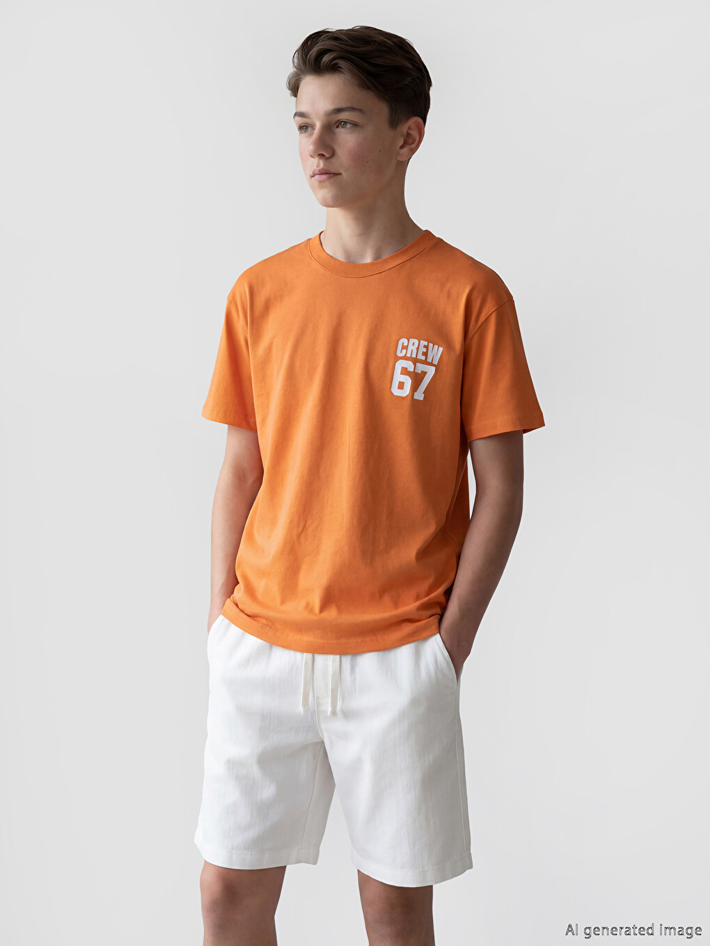Crew Neck Printed Boys' T-shirt