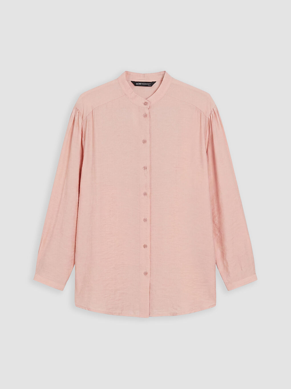 Pembe Hakim Yaka Oversize Kadın Gömlek Tunik