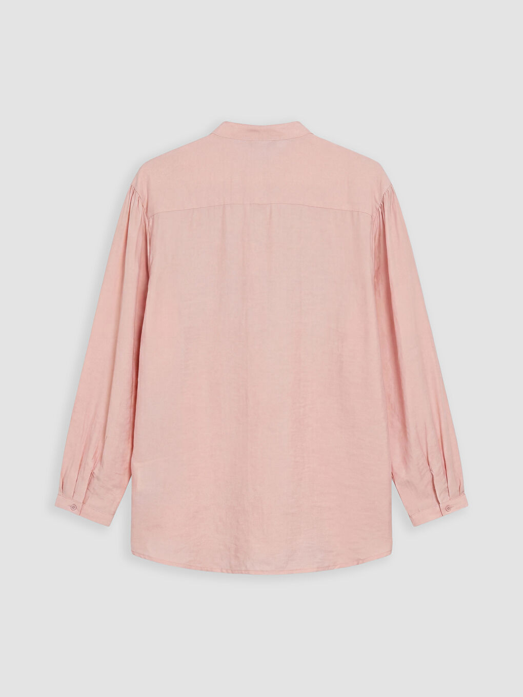 Pembe Hakim Yaka Oversize Kadın Gömlek Tunik-1