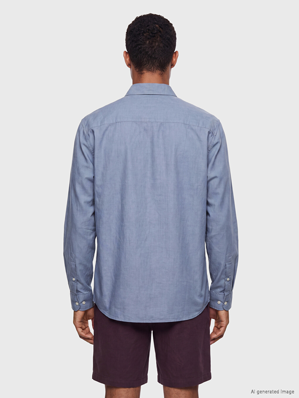 İndigo Regular Fit Keten Karışımlı Erkek Gömlek-3
