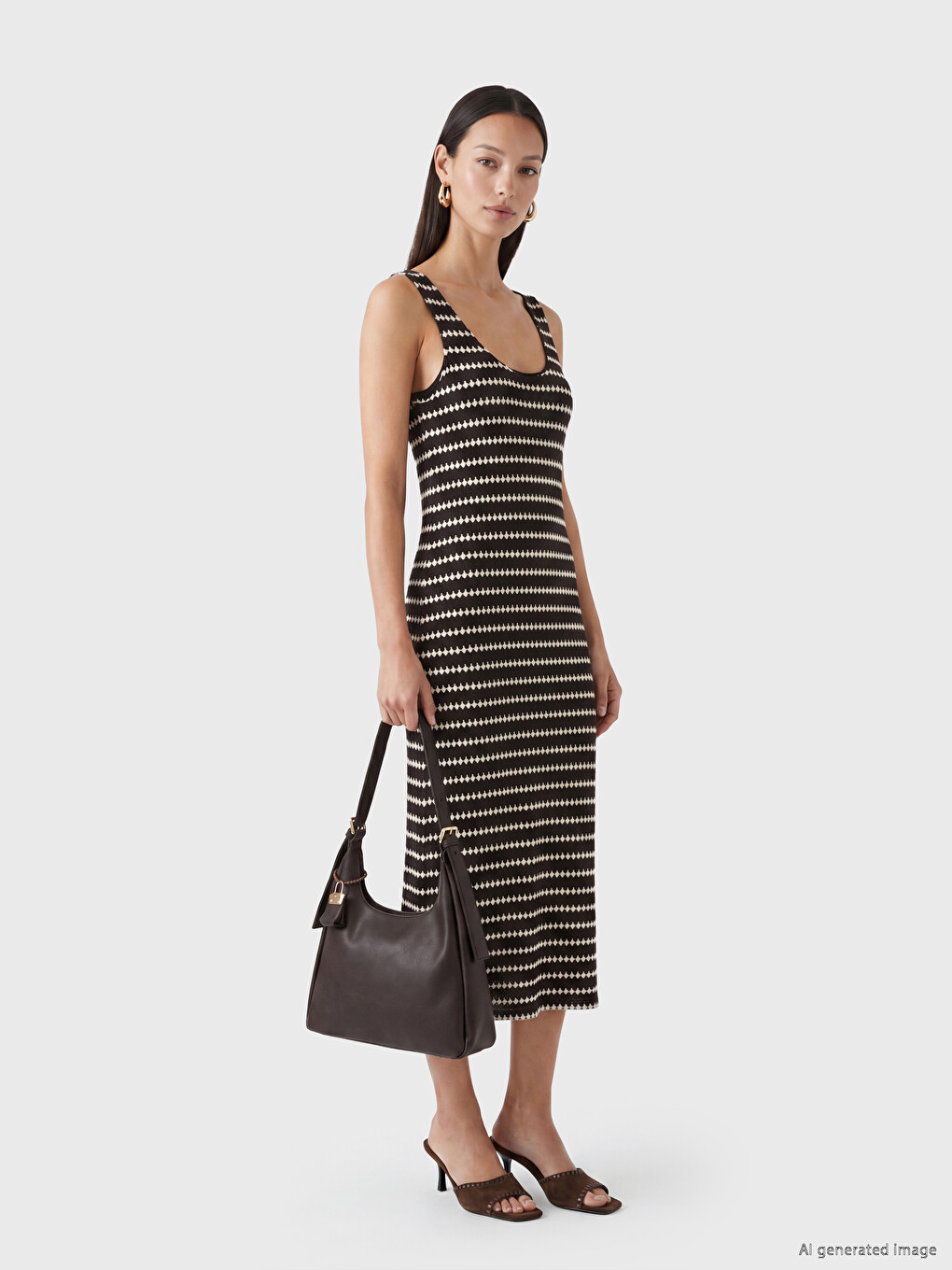 U Neck Striped Dress