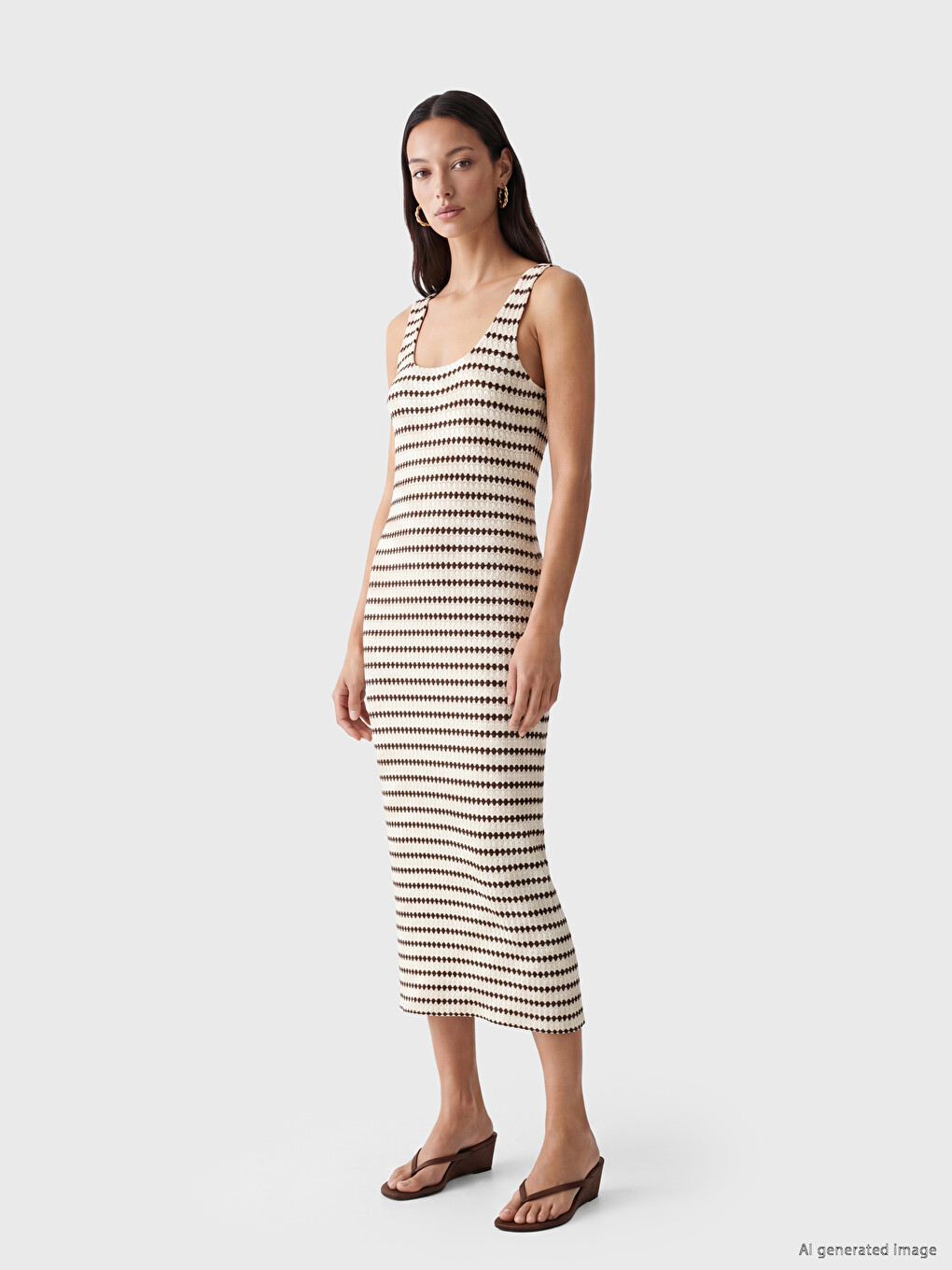 U Neck Striped Dress