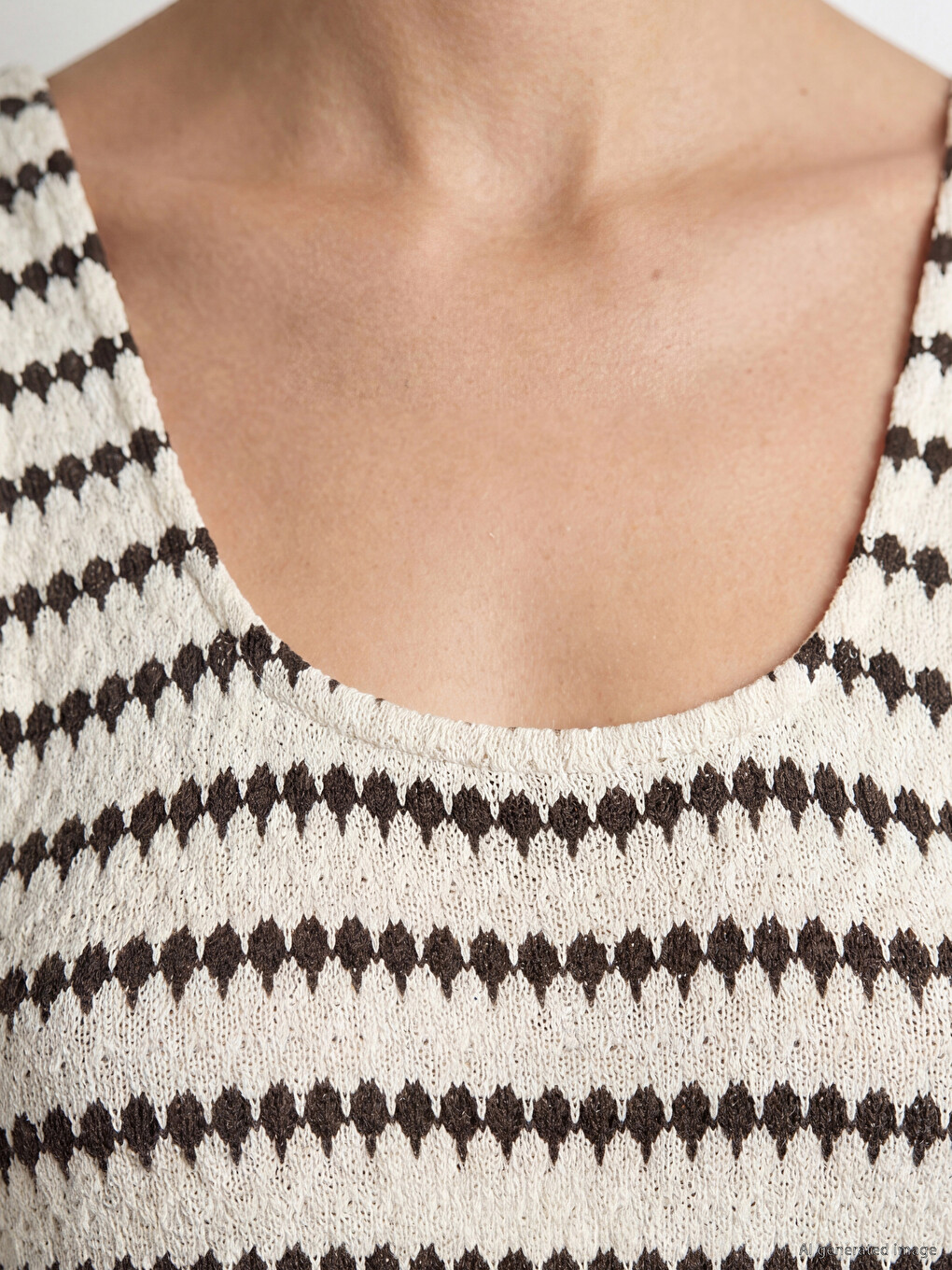 U Neck Striped Dress-2