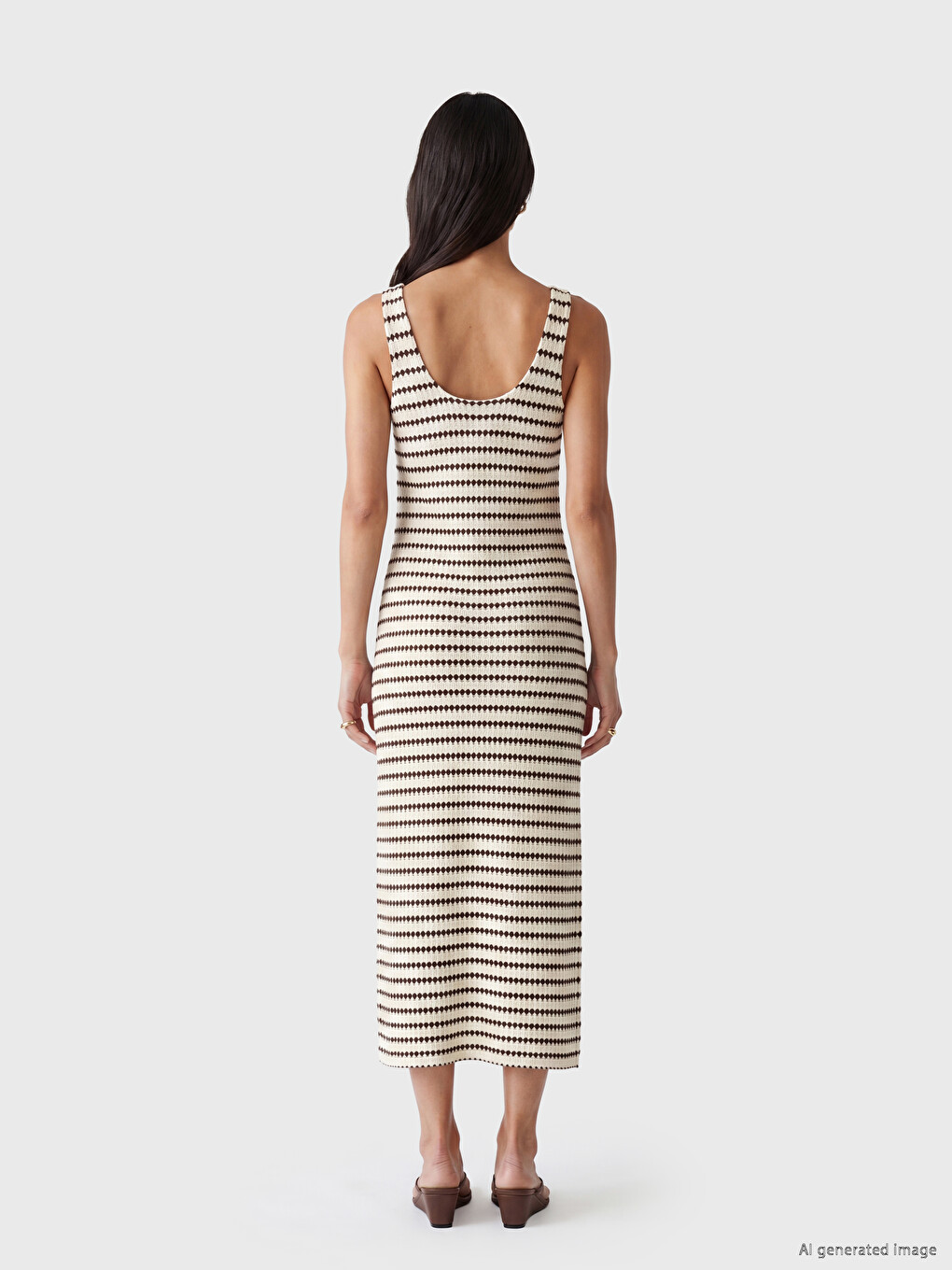 U Neck Striped Dress-3